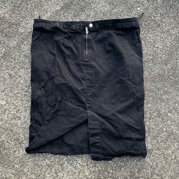 Vintage 90s y2k Tripp NYC black lace up goth grunge punk midi skirt - Picture 6 of 7